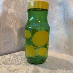 Vintage Anchor Hocking Lemon Juice Golden Anniversary Green Glass Jar with Lid